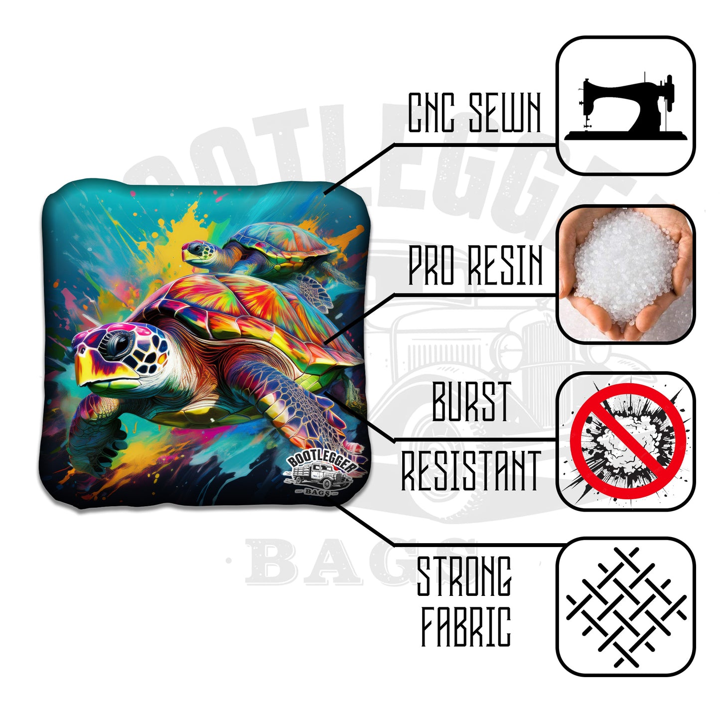 Tropical Dolphins and Sea Turtles Cornhole Bags