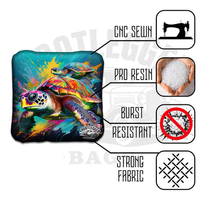 Tropical Dolphins and Sea Turtles Cornhole Bags