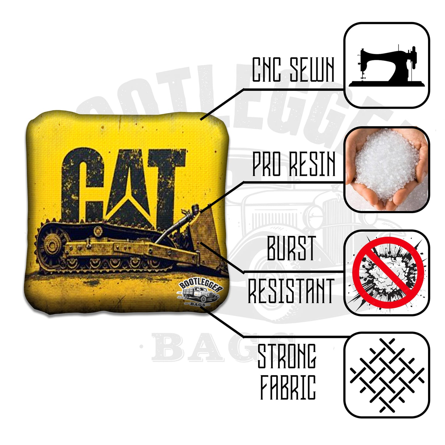 CAT Equipment Logo Cornhole Bags