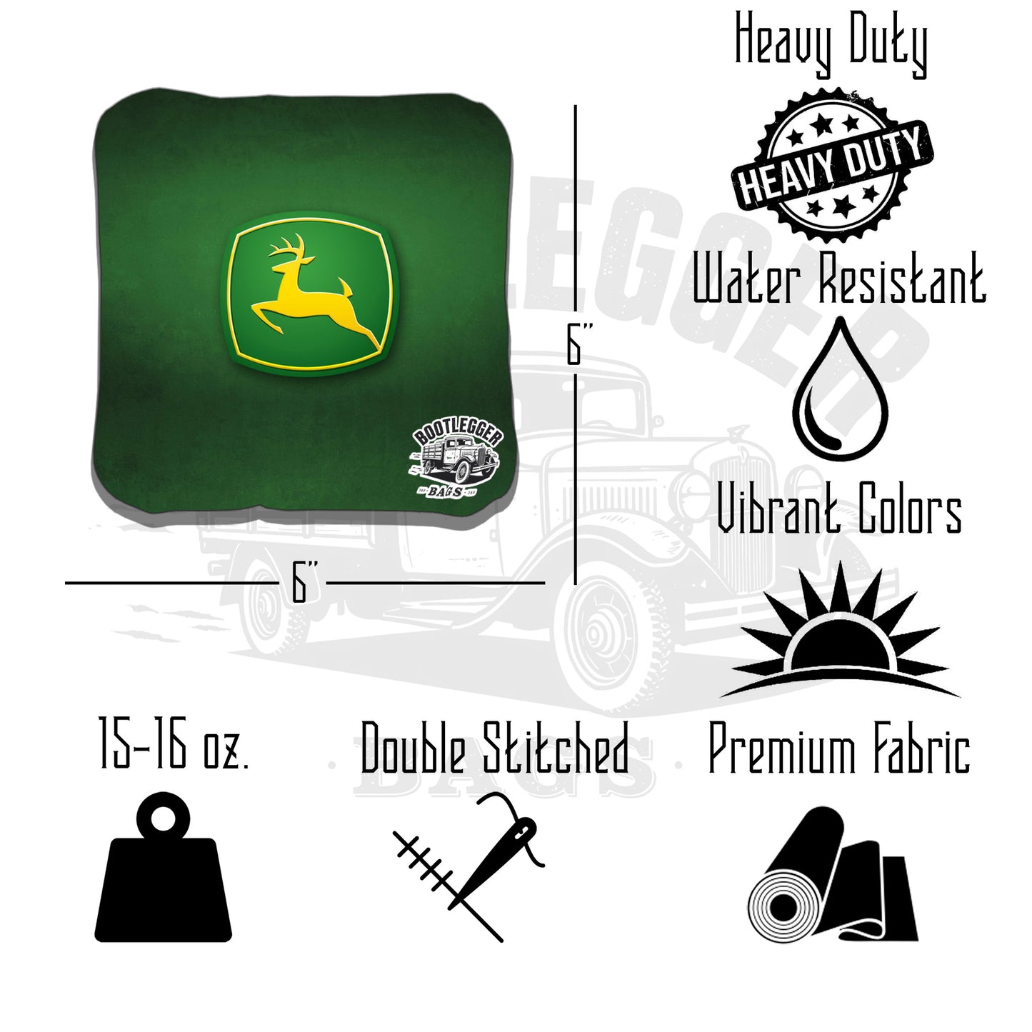 John Deere Logo Cornhole Bags