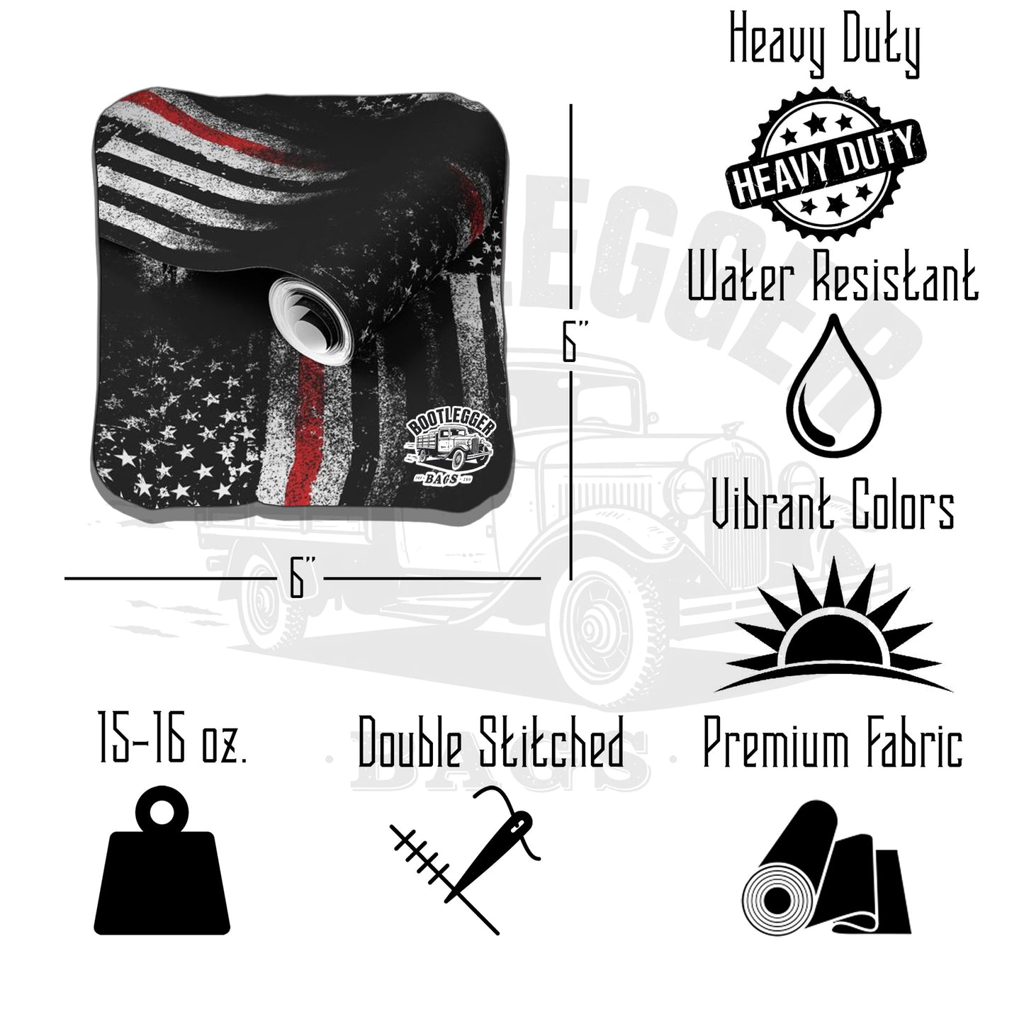 Thin Red Line Tape Line Cornhole Bags