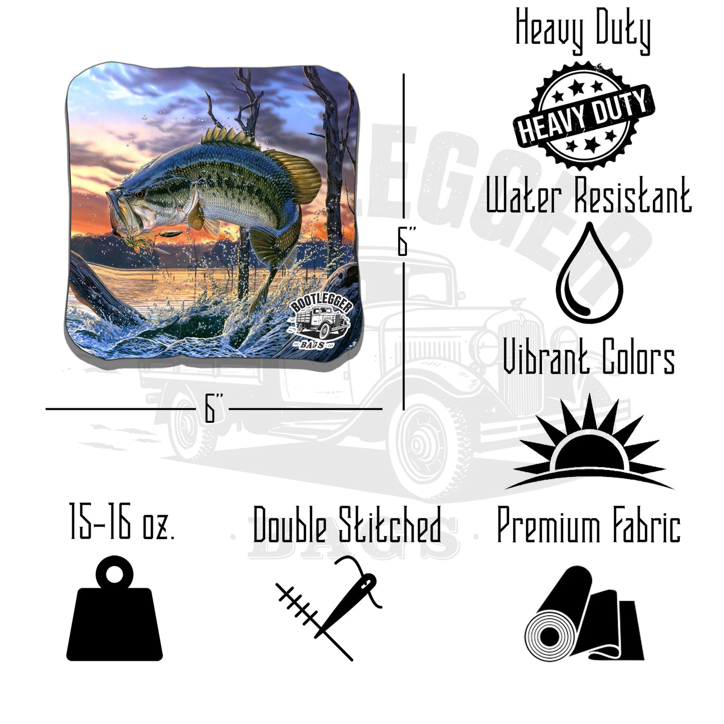 Bass Fishing Cornhole Bags