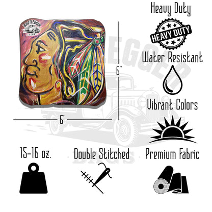 Chicago Blackhawks Fan Art Cornhole Bags