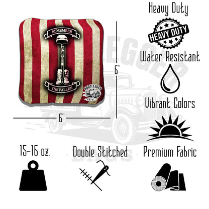Remember the Fallen American Flag Cornhole Bags