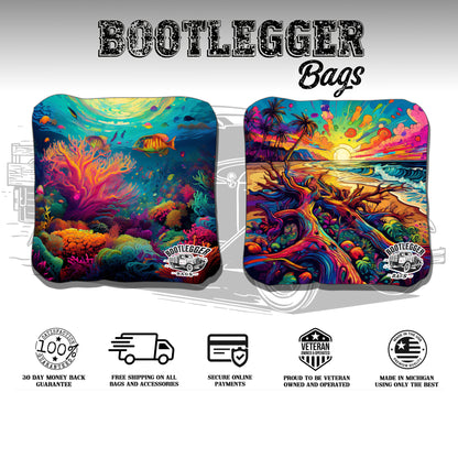 Tropical Under Water and Beach Cornhole Bags