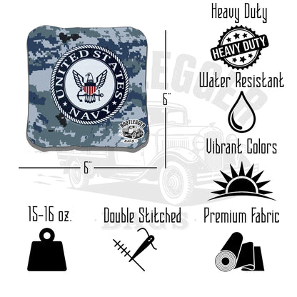 Navy Logo Camo Cornhole Bags