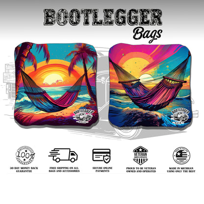 Tropical Paradise Hammocks Cornhole Bags