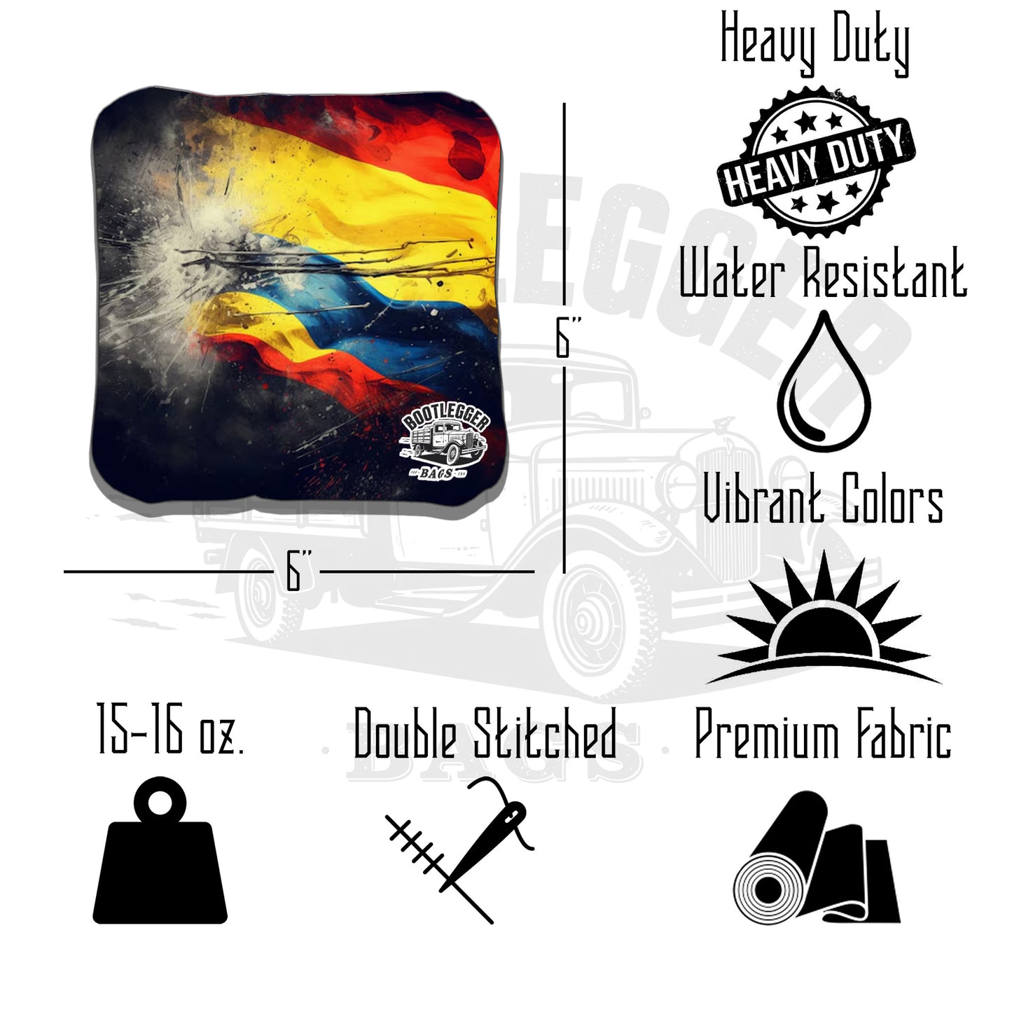 Columbian and American Flag Cornhole Bags