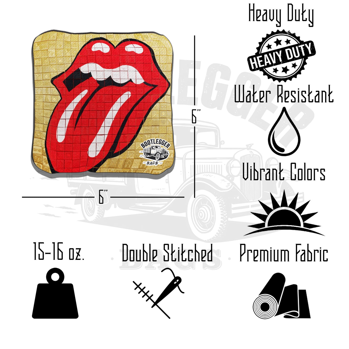 Rolling Stones Fan Art Cornhole Bags