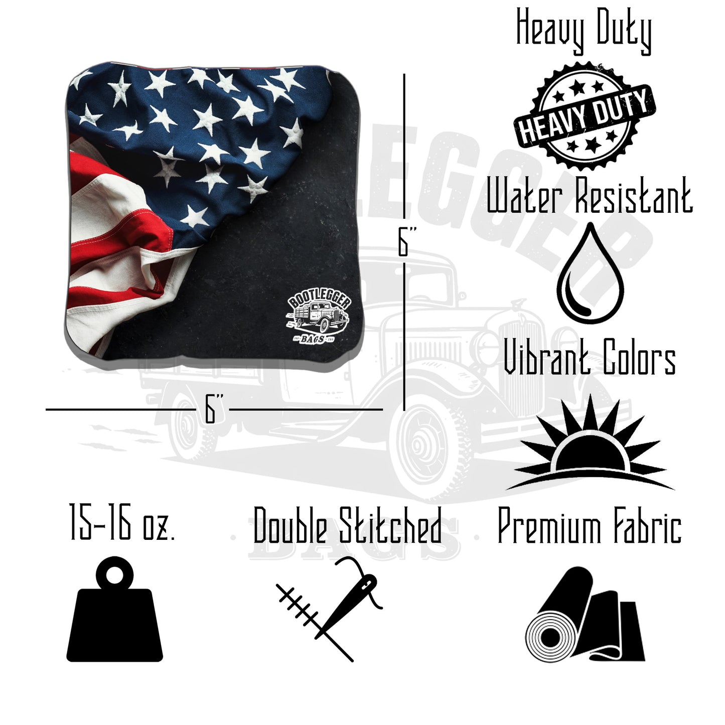 RWB American Flag Cornhole Bags