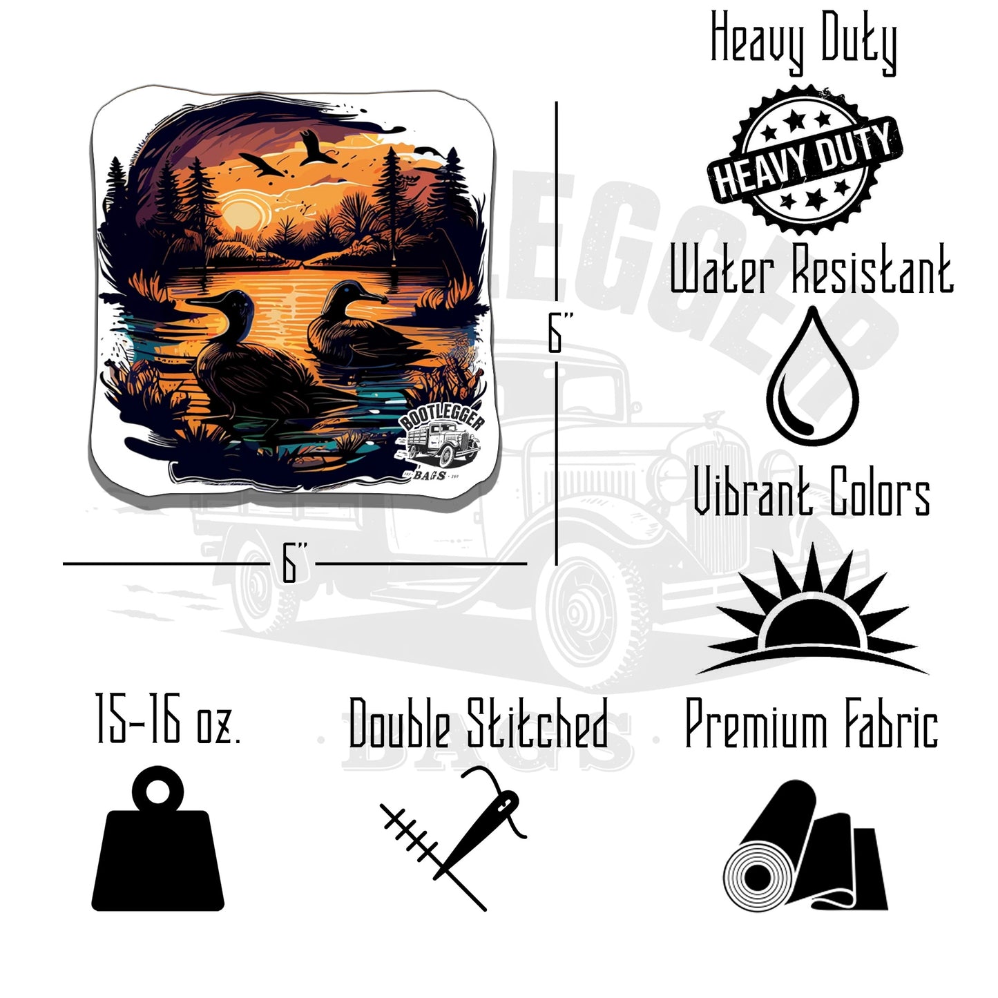 Duck Hunting American Flag Cornhole Bags