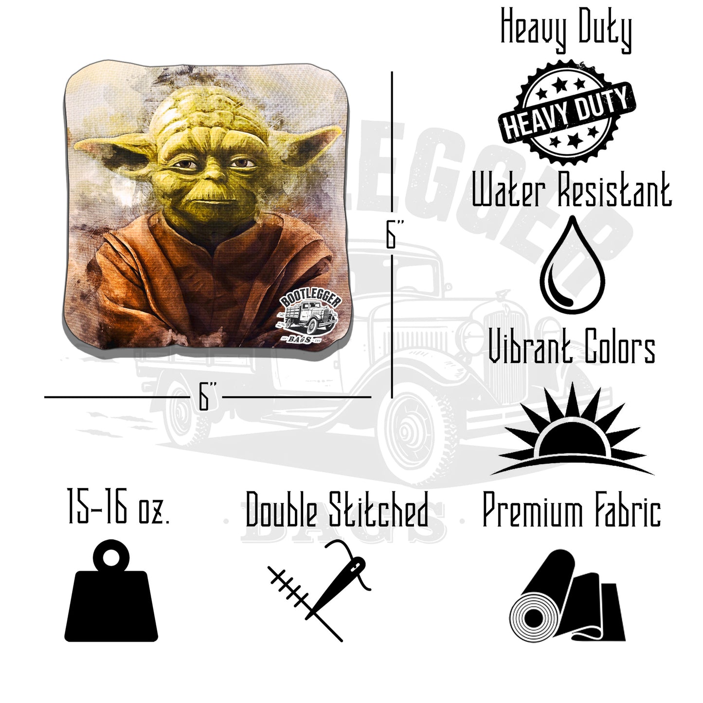 Star Wars Yoda Fan Art Cornhole Bags