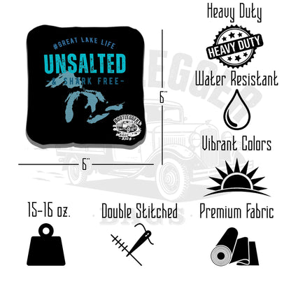 Pure Michigan and Unsalted and Shark Free Cornhole Bags