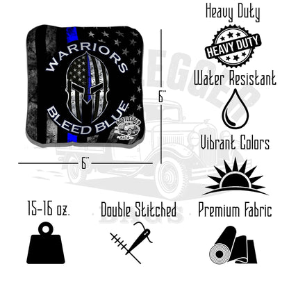 Thin Blue Line Warriors Bleed Blue Cornhole Bags