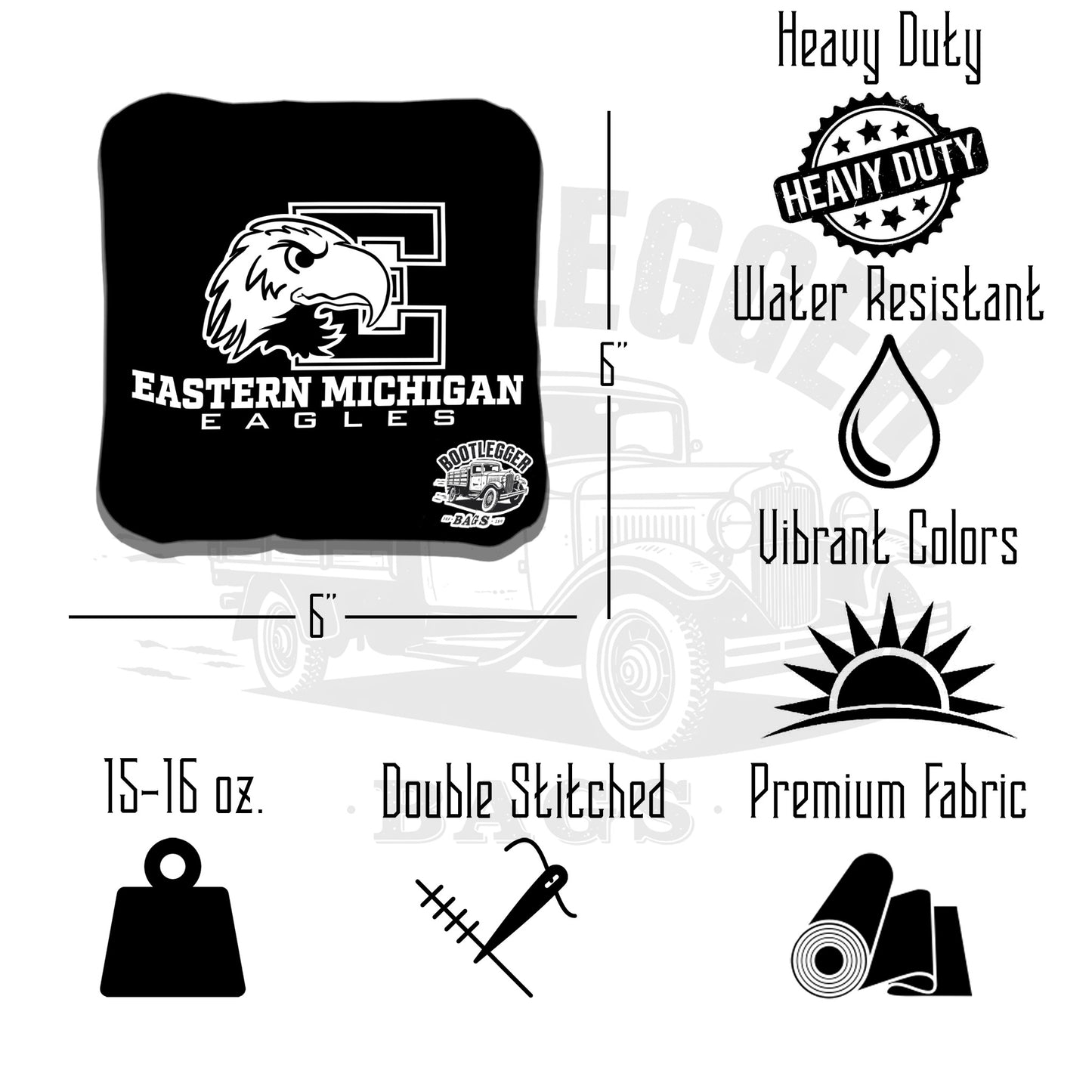 Eastern Michigan University Cornhole Bags