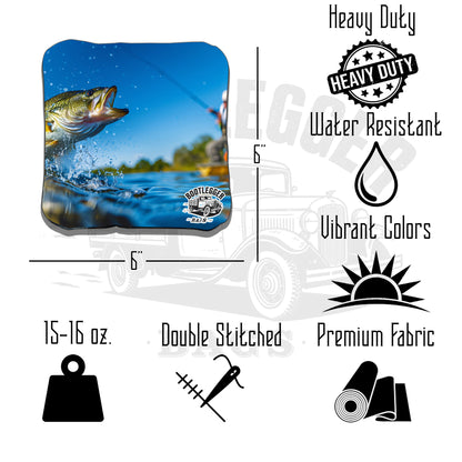 Large Mouth Bass Fishing Cornhole Bags