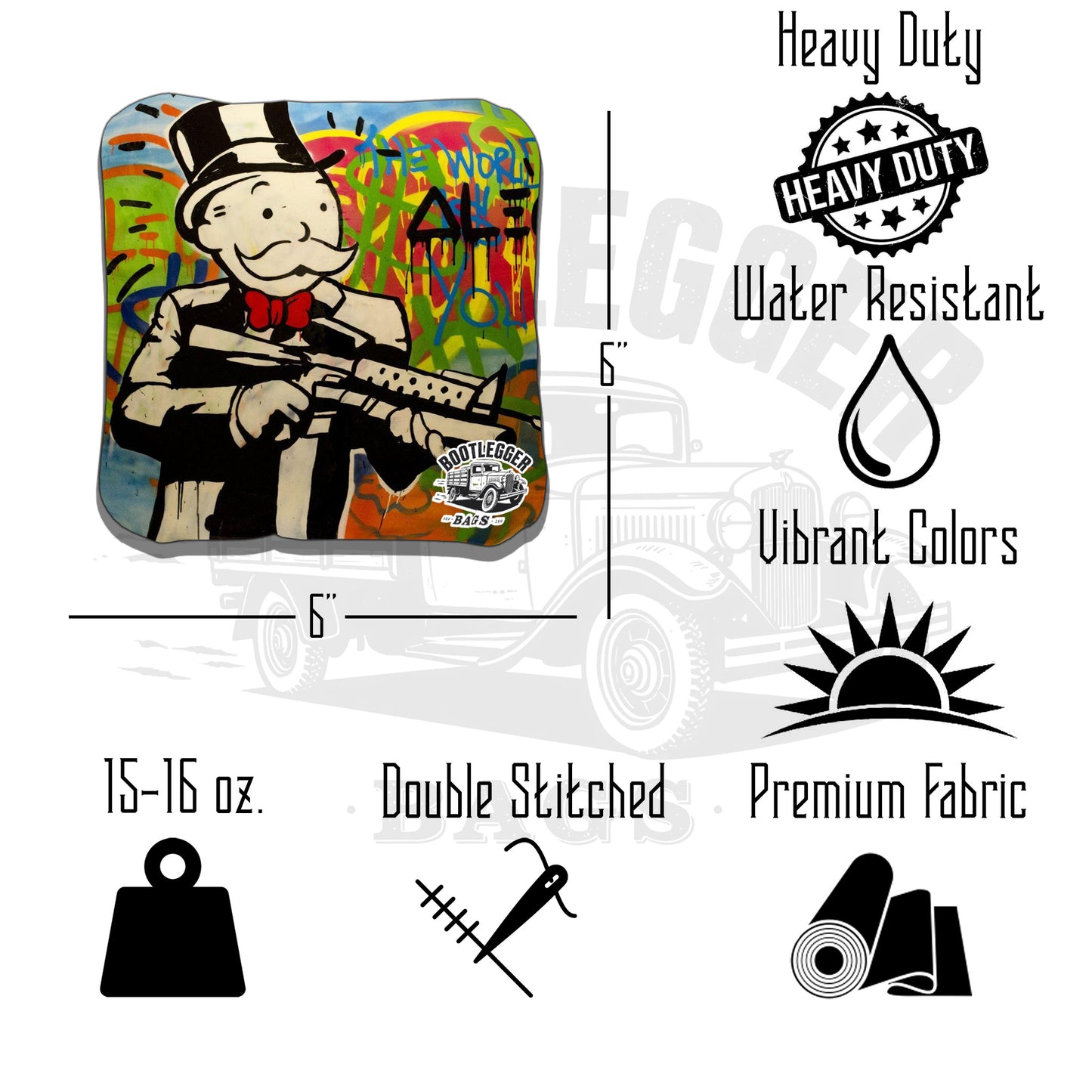 Alec Monopoly Man Cornhole Bags