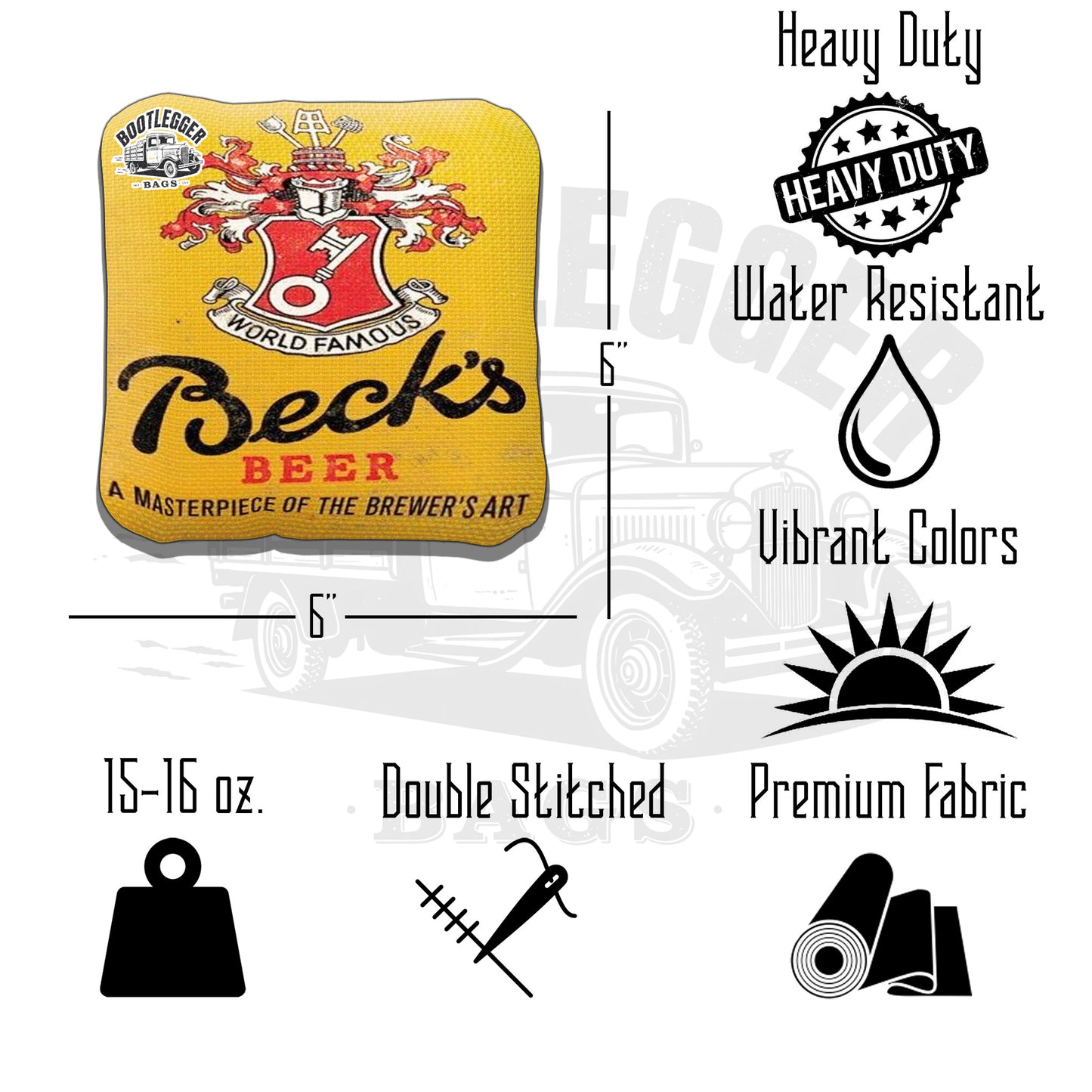 Becks Beer Fan Art Cornhole Bags