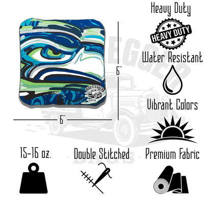 Seattle Seahawks Fan Art Cornhole Bags