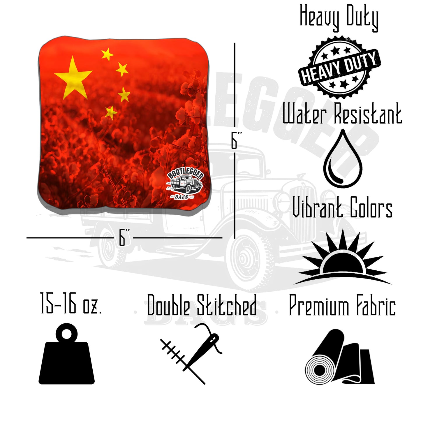 Chinese Flag Cornhole Bags