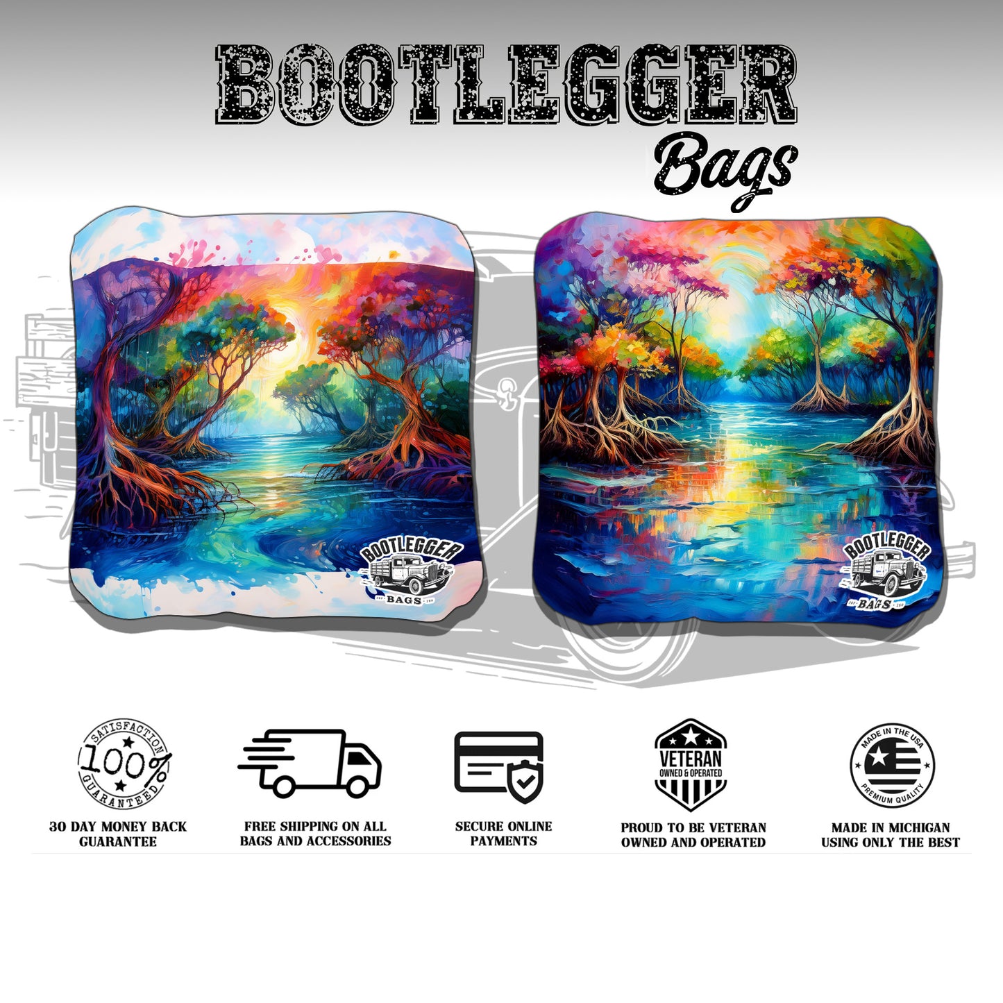 Watercolor Mangroves Cornhole Bags