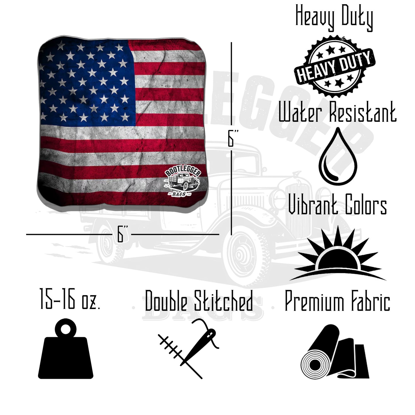 RWB American Flag Cornhole Bags