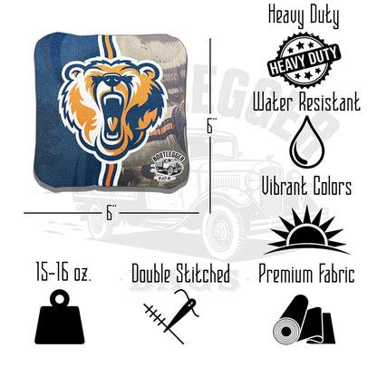 Chicago Bears Fan Art Cornhole Bags