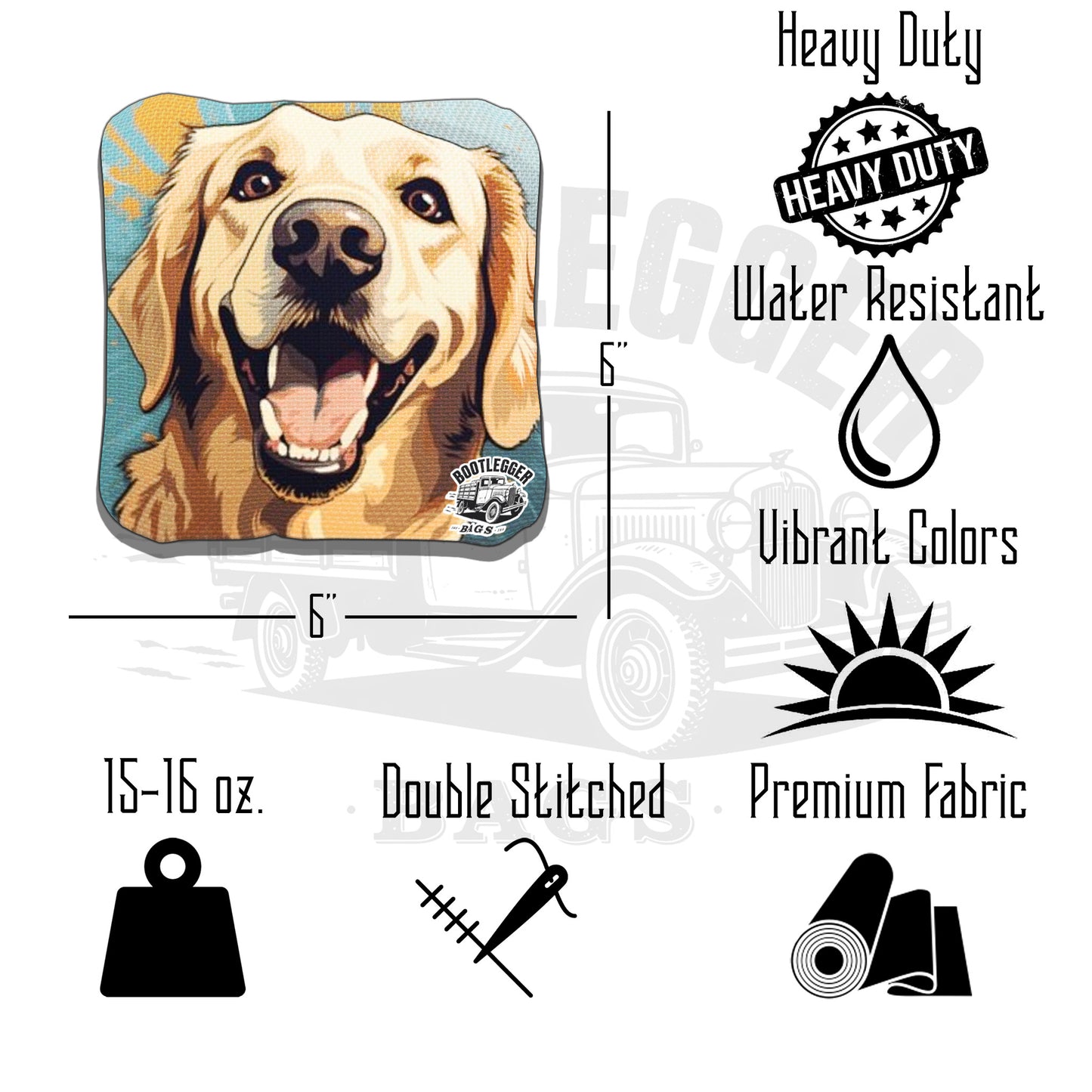 Golden Retriever Cornhole Bags