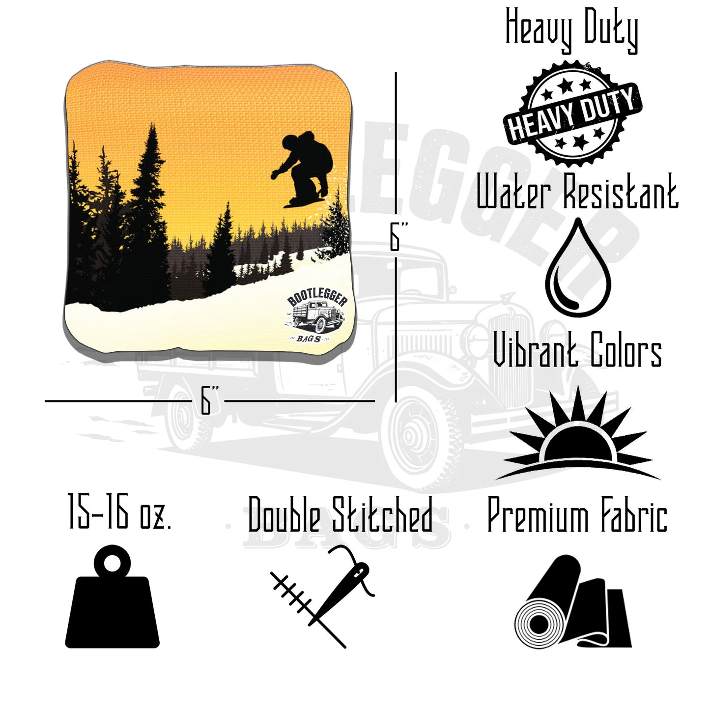 Snow Boarding Cornhole Bags