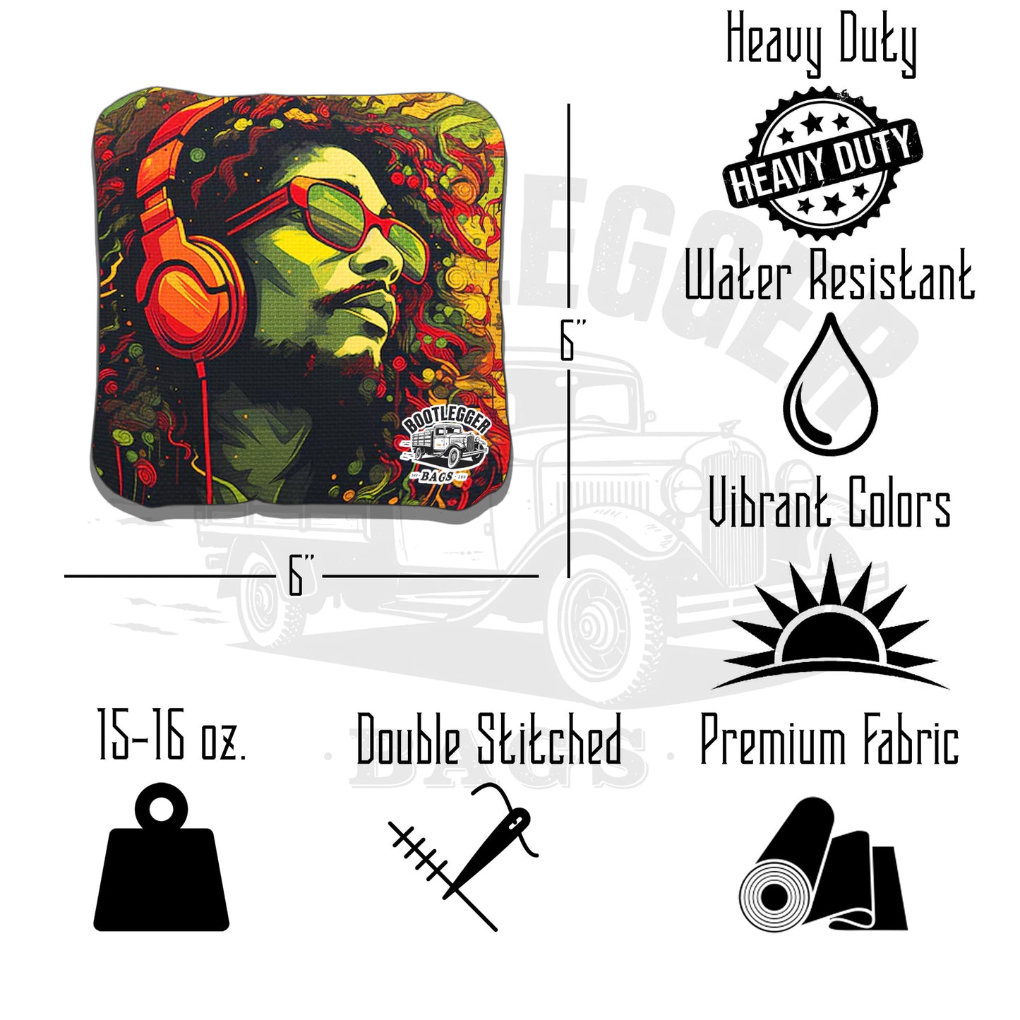 Reggae Themed Cornhole Bags