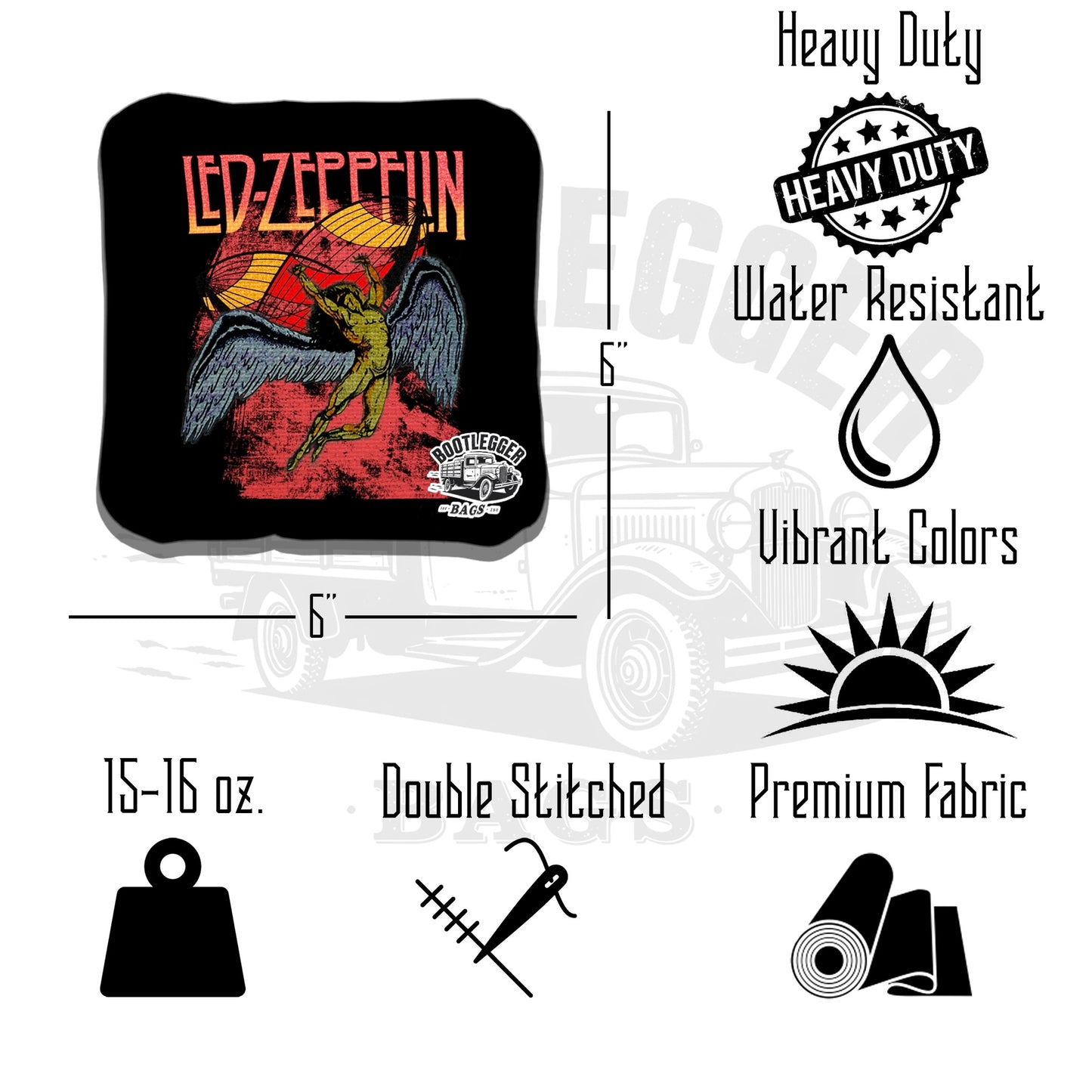 Led Zepplin Fan Art Cornhole Bags