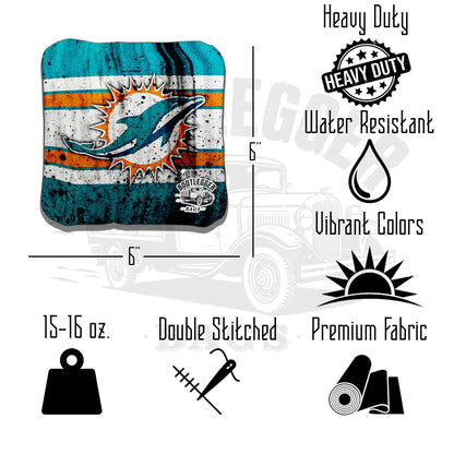 Miami Dolphins Fan Art Cornhole Bags