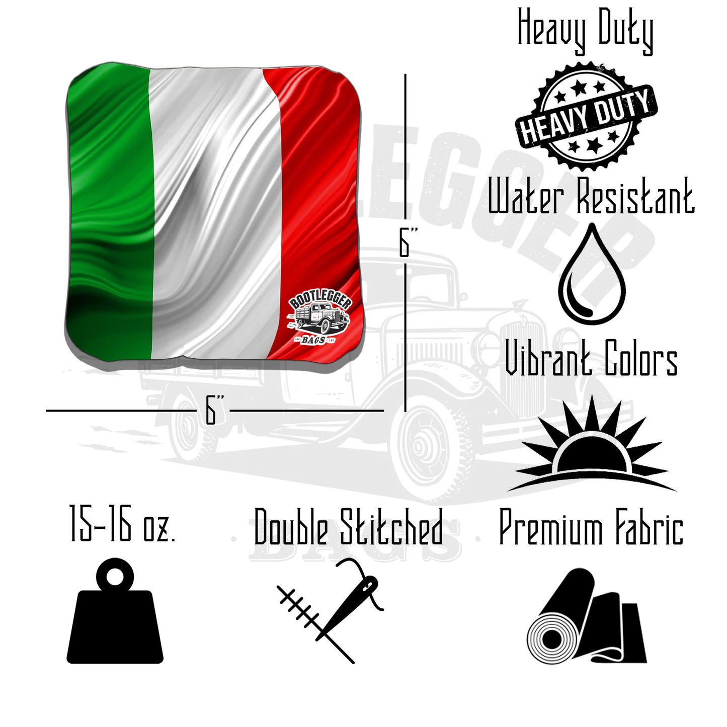 Italian and American Flag Cornhole Bags