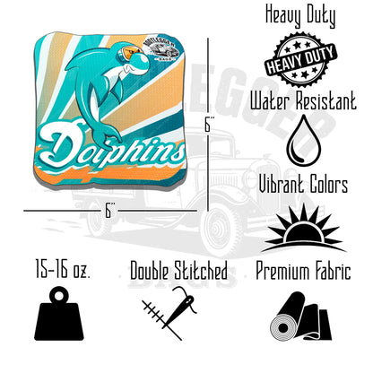 Miami Dolphins Fan Art Cornhole Bags