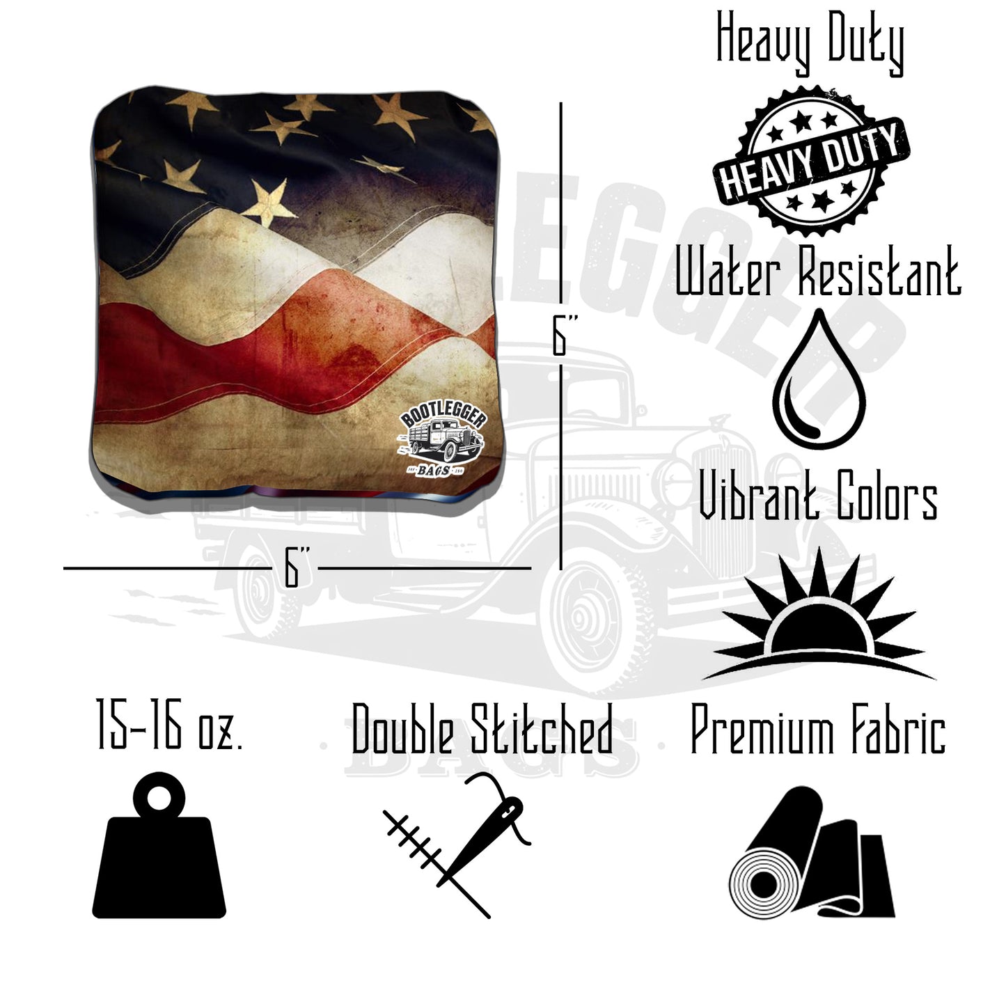 RWB American Flag Cornhole Bags
