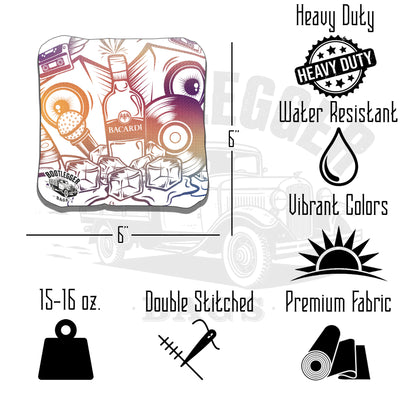 Bacardi Fan Art Cornhole Bags