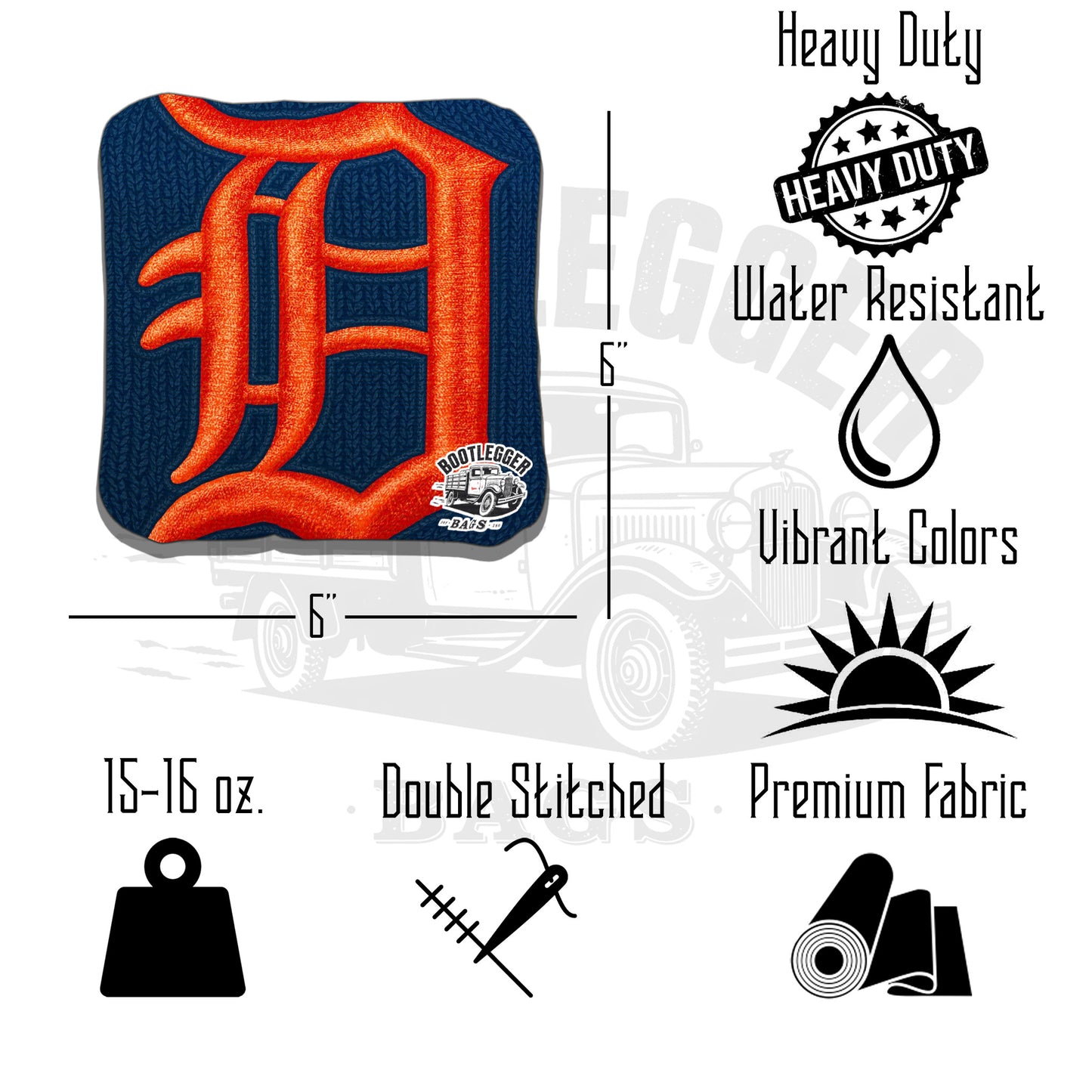 Detroit Tigers Fan Art Cornhole Bags
