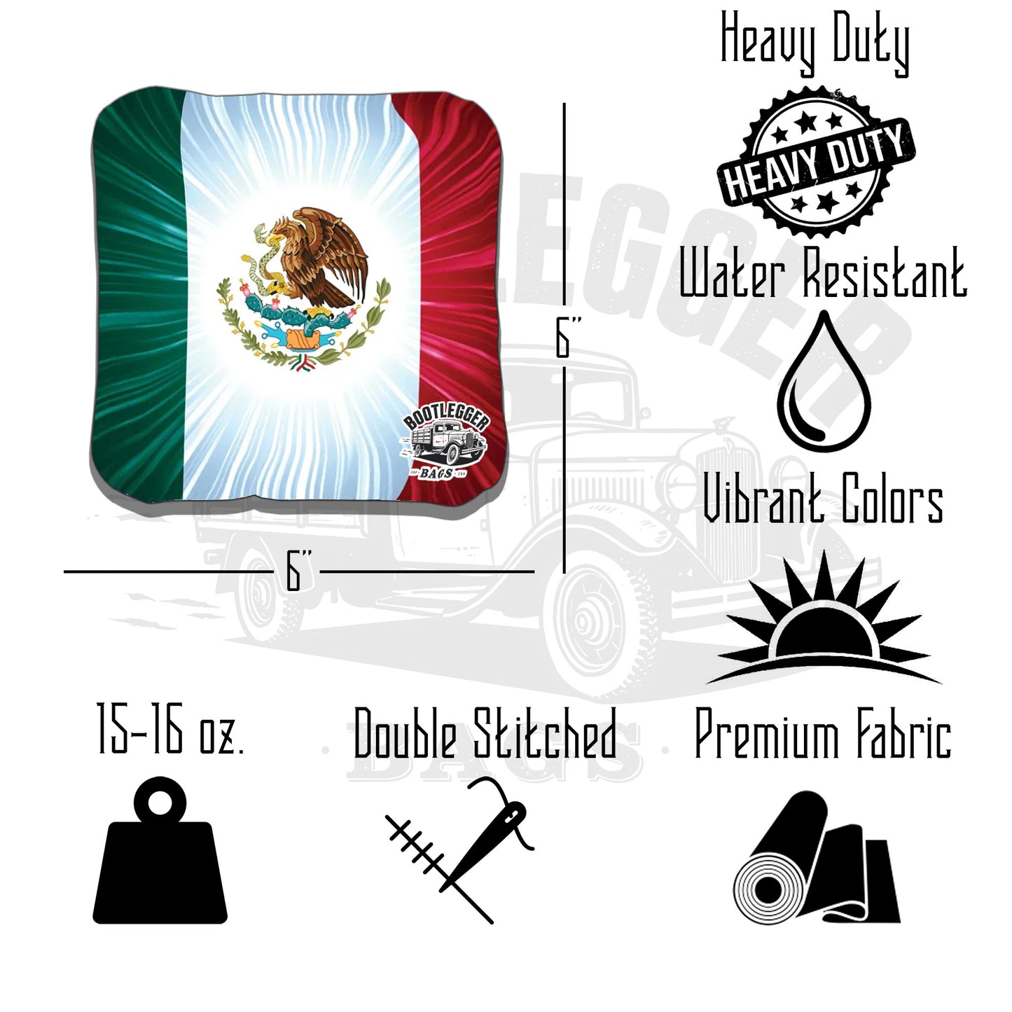 Mexican and American Flag Cornhole Bags