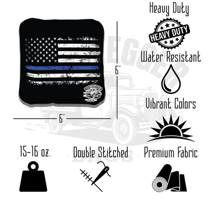 Thin Blue Line Punisher Flag Cornhole Bags