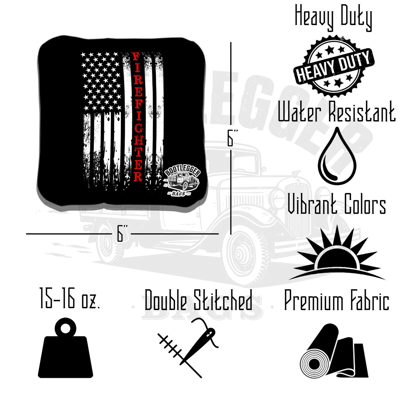 Thin Red Line Fire Fighter Cornhole Bags