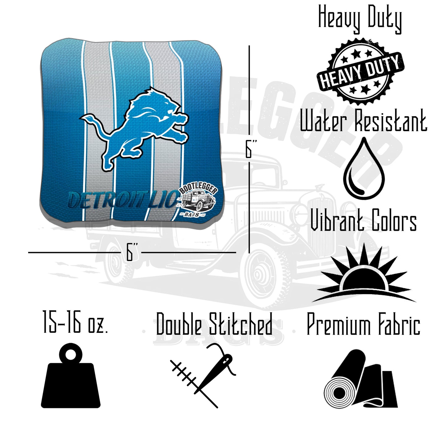 Detroit Lions Fan Art Cornhole Bags