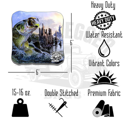 Fish Jumping Out of Water Fishing Cornhole Bags