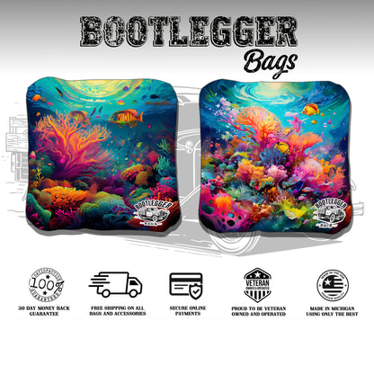 Bright Coral Reef Cornhole bags