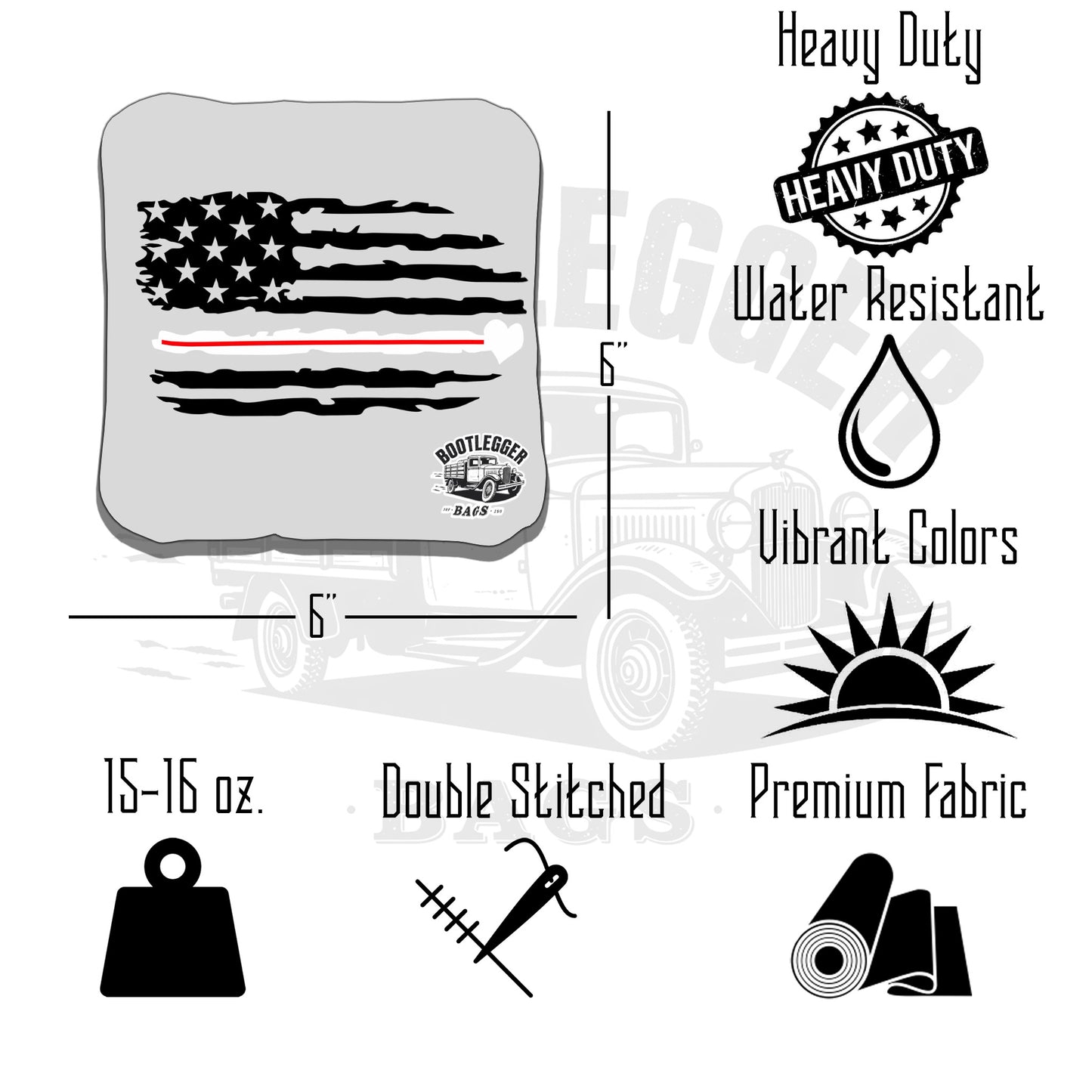 Thin White Line Flag Cornhole Bags