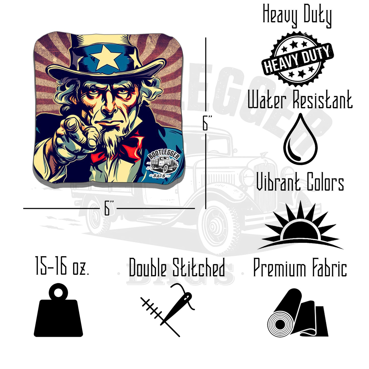 Uncle Sam American Flag Cornhole Bags