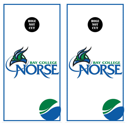 Bay College Norse Printed Cornhole Vinyl Wraps