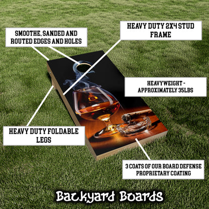 Cigar Whiskey Glass Cornhole Set