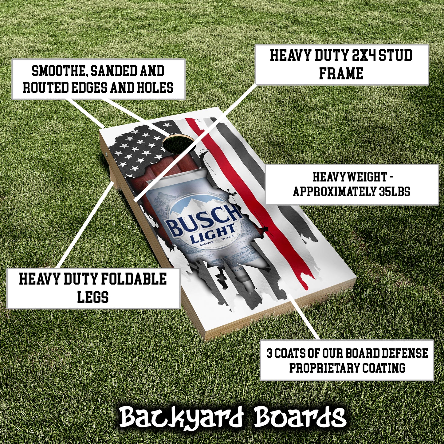 Busch Red Line Flag Cornhole set