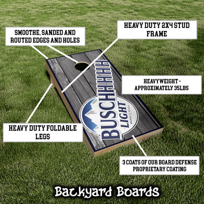 Buschhhh Busch Light Grey Printed Cornhole Set