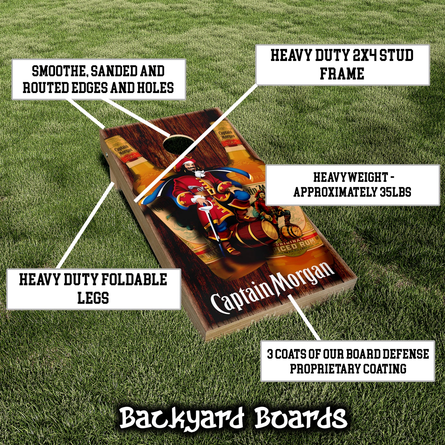 Captain Morgan Rum Bottles Cornhole Set
